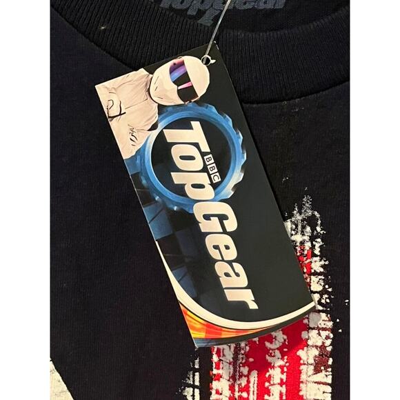 BBC Top Gear Union Jack Graphic T-Shirt NWT Size L Black Vintage 2005 - Picture 7 of 8